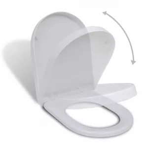Scaun de toaletă cu inchidere silențioasă, alb, pătrat