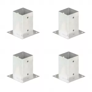 Suporți stâlp, 4 buc., metal galvanizat, 91 mm