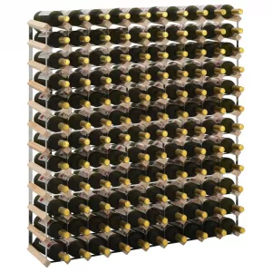 Suport sticle de vin pentru 120 sticle, lemn masiv de pin