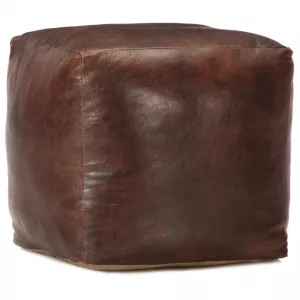 Taburet maro inchis 40x40x40 cm piele naturală de capră