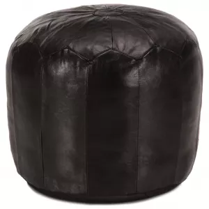 Taburet, negru, 40x35 cm, piele naturală de capră