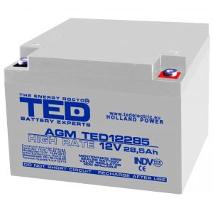 Acumulator 12V High Rate, Dimensiuni 165 x 175 x 125 mm, Baterie 12V 28.5Ah M5, TED Electric TED003447