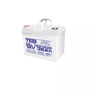 Acumulator 12V GEL Deep Cycle Solar, Dimensiuni 195 x 128 x 155 mm, Baterie 12V 36Ah M6, TED Electric TED003386