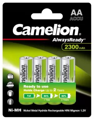 Baterie Reincarcabila Camelion AA LR6 Acumulatori Preincarcati Ni-MH 1.2V 2300mAh Blister 4