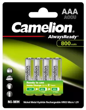 Baterie Reincarcabila Camelion AAA LR3 Acumulatori Preincarcati Ni-MH 1.2V 800mAh Blister 4