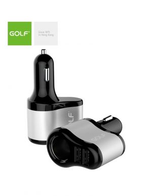 Alimentator Incarcator de la Auto la 2x USB-A, Incarcare 2.1A 10W si Mufa Bricheta AUTO, Golf GF-C14