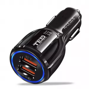 Incarcator Masina cu 2x Iesiri USB-A, Incarca cu 3.0A Fast Charge, TED Electric TED500017