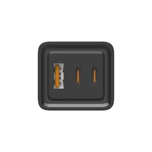 Alimentator Incarcator de la Retea la 3x USB FastCharge: USB-A + 2x USB tip C PD 65W Negru, Golf GF-U65