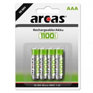Baterie Reincarcabila Arcas AAA LR3 Acumulatori Preincarcati Ni-MH 1.2V 1100mAh Blister 4