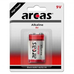 Baterie Alcalina 9V 6F22 6LR61 Arcas Blister 1