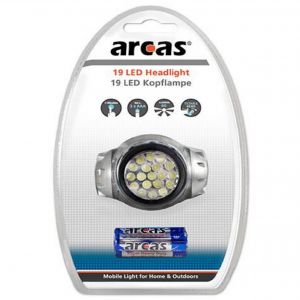 Frontale cu baterii - Lanterna de cap cu 19 LED-uri CREDD, include 3 x AAA R3, Arcas, globstar.ro