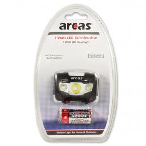Frontale cu baterii - Lanterna de cap cu 3 LED 5W, include 3 x AAA R3, Arcas, globstar.ro