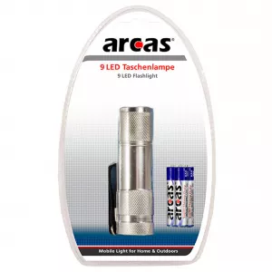 Clasice cu baterii - Lanterna cu 9 LED-uri, include 3 x AAA, Arcas, globstar.ro