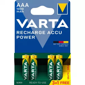 Baterie Reincarcabila Varta AAA LR3 Acumulatori Preincarcati Ni-MH 1.2V 1000mAh Blister 4 Set Promo