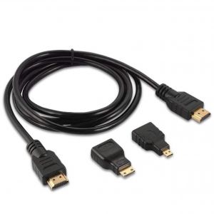 Cablu HDMI digital la HDMI digital mufe aurite 1,5 ml. adaptoare micro si mini HDMI TED283621