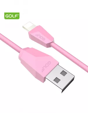 Cablu Incarcare USB iPhone Diamond Sync, Culoare Roz, Incarca cu 2A, Golf 27I