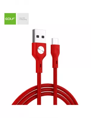 Cablu Incarcare microUSB Leather, Culoare Rosu, Incarca cu 3A, Golf 60M
