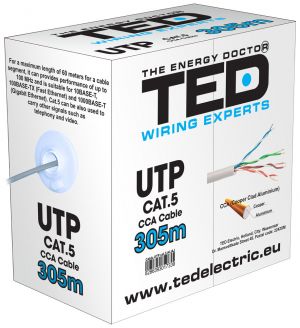 Internet - Cablu UTP cat.5 CCA 0.50 mm TED Wire Expert TED002488, globstar.ro