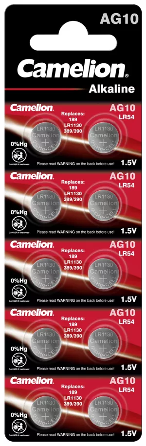 Baterii Ceas SR1130SW AG10 LR1130 G10 1.5V 80mAh Camelion Blister 10