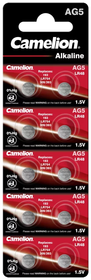 Baterii Ceas SR754SW AG5 LR754 G5 1.5V 50mAh Camelion Blister 10