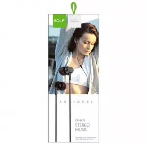 Casti telefon cu microfon NEGRU, M16 GOLF