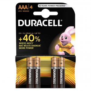 Baterii Alcaline AAA LR3 1.5V DuraCell Blister 4