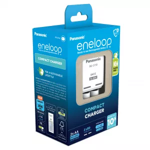 Incarcator Baterii Reincarcabile, Include 2x AA LR6 2000mAh, BASIC cu Incarcare Individuala in 10h, Eneloop K-KJ50MCD20E