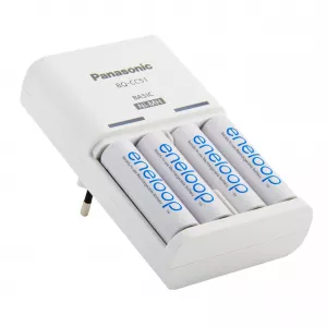 Incarcatoare - Incarcator Baterii Reincarcabile, Include 4x AA LR6 2000mAh, BASIC cu Incarcare in 10h, Eneloop K-KJ51MCD40E, globstar.ro