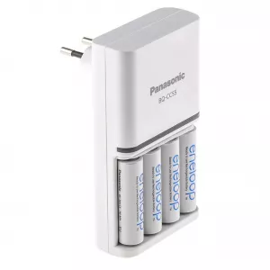 Incarcatoare - Incarcator Baterii Reincarcabile, Include 4x AA LR6 2000mAh, SMART & QUICK cu Incarcare Individuala in 1.5h, Eneloop K-KJ55MCD40E, globstar.ro