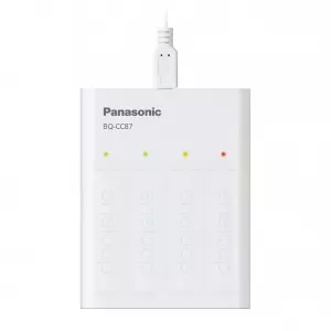 Incarcator Baterii Reincarcabile, Fara Acumulatori, SMART & QUICK cu USB si Functie de PowerBank, Eneloop BQ-CC87USB