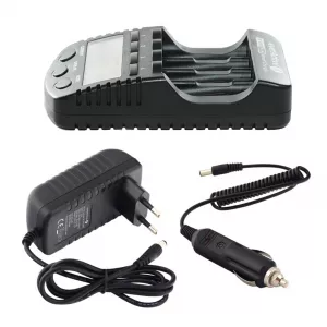Incarcatoare - Incarcator Baterii Reincarcabile cu Procesor si Display LCD, Incarcare Individuala Pentru Fiecare Canal AA R6 AAA R3 Ni-Mh Ni-Cd, EverActive NC-1000+, globstar.ro