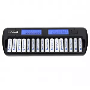 Incarcator Baterii Reincarcabile cu Procesor si Display LCD, Incarcare Individuala Pentru Fiecare Canal AA R6 AAA R3 Ni-Mh, EverActive NC-1600
