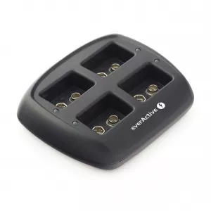 Incarcatoare - Incarcator Baterii Reincarcabile, Fara Acumulatori, cu 4 Canale de Incarcare Individuala Pentru Acumulatori 9V 6LR61 6LF22, EverActive NC-109, globstar.ro