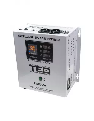 Invertor Solar Fotovoltaic Monofazat Off-Grid, 12V 1100VA 700W MPPT cu unda sinusoidala pura, TED Electric TED000279
