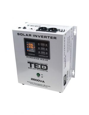 Invertor Solar RESIGILAT Fotovoltaic Monofazat Off-Grid, 24V 2600VA 1800W MPPT cu unda sinusoidala pura, TED Electric TED000293