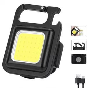 Lanterna breloc cu 1 LED COB include acumulator litiu si cablu incarcare micro USB + magnet + carabiniera TL-9464 TED004208