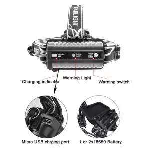 Lanterna de cap 5 LED 36W, include 2 x 18650, TL-7028-7 TED