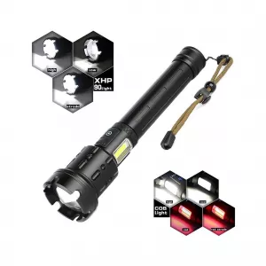 Clasice cu acumulatori - Lanterna cu acumulator 15W 2600lm, include 2 x 26650, TL-8196-1 TED, globstar.ro