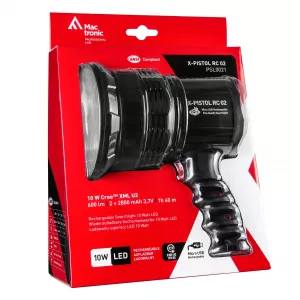 Clasice cu acumulatori - Lanterna cu acumulator 10W 700lm, include  2 x 18650 2800mAh, X-Pistol MacTronic, globstar.ro