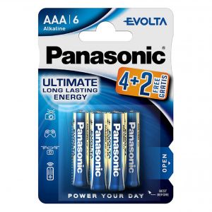 Baterii Alcaline AAA LR3 1.5V Panasonic Evolta Blister 6
