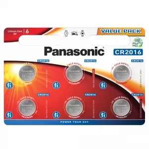Baterie Litiu 3V CR2016 90mAh, Dimensiuni 20 x 1.6 mm Panasonic Blister 6