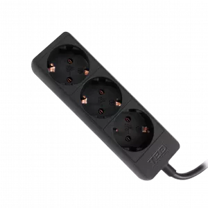 Prelungitor 5 metri cu 3 Schuko, Cablu 3x 1.5mm, Culoare Negru, Putere 3680W 16A, TED Electric TED001856