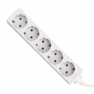 Prelungitor 5 metri cu 5 Schuko, Cablu 3x 1.5mm, Culoare Alb, Putere 3680W 16A, TED Electric TED001887