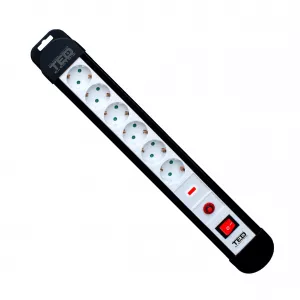 Prelungitor cu Protectie, 3 Metri cu 6 Prize Schuko, Cablu 3x 1.5mm, Culoare Negru, Putere 3680W 16A, TED Electric TED000927