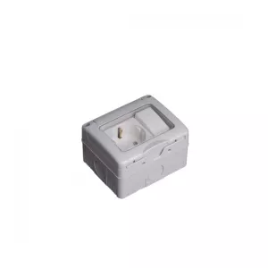 Priza simpla PT schuko antigron cu capac + Intrerupator MOD IP55 SPN1309