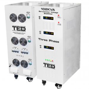Stabilizator trifazat 242V-520V 70KW cu ServoMotor si sinusoidala pura + ecran LCD cu valorile tensiunii, TED Electric TED000064