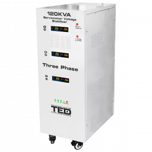 Stabilizator trifazat 242V-520V 85KW cu ServoMotor si sinusoidala pura + ecran LCD cu valorile tensiunii, TED Electric TED000088
