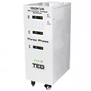 Stabilizator trifazat 242V-520V 106KW cu ServoMotor si sinusoidala pura + ecran LCD cu valorile tensiunii, TED Electric TED003591