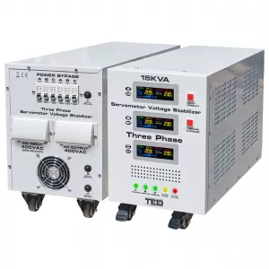 Trifazate - Stabilizator trifazat 225V-450V 12KW cu ServoMotor si sinusoidala pura + ecran LCD cu valorile tensiunii, TED Electric TED000101, globstar.ro