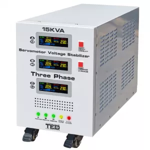 Stabilizator trifazat 225V-450V 12KW cu ServoMotor si sinusoidala pura + ecran LCD cu valorile tensiunii, TED Electric TED000101